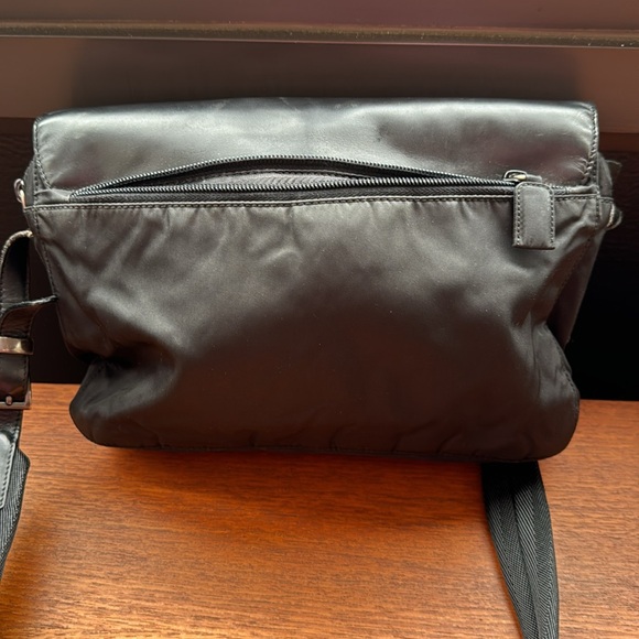 Prada black leather & nylon handbag. - Picture 3 of 12